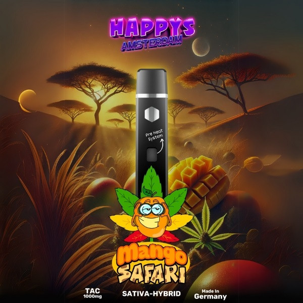 Happy‘s Amsterdam 1000mg TAC Vape – Mango Safari