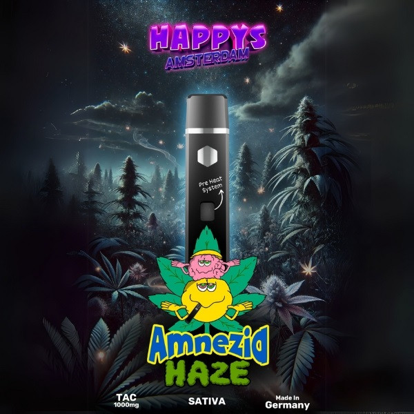 Happy‘s Amsterdam 1000mg TAC Vape – Amnezia Haze