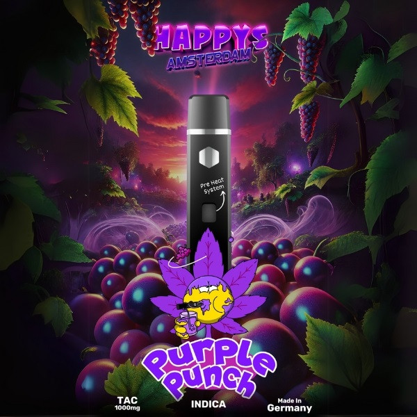 Happy‘s Amsterdam 1000mg TAC Vape – Purple Punch