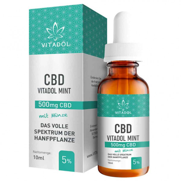 Vitadol Mint - Bio CBD Öl - 5% (500mg) - 10ml