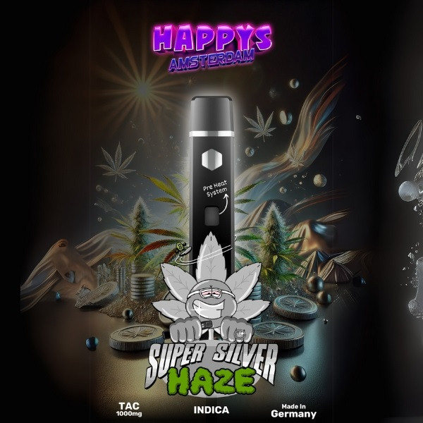 Happy‘s Amsterdam 1000mg TAC Vape – Super Silver Haze