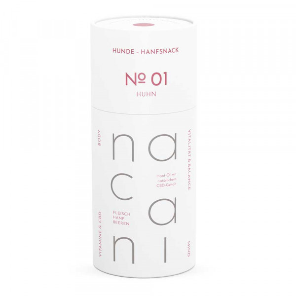nacani - Hanf-Leckerli - Huhn - mit natürlichem CBD-Anteil Papierdose 360 g