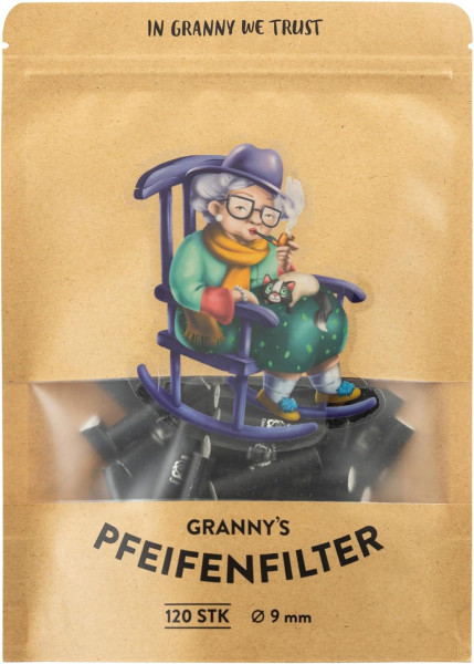 Granny's Exclusive Aktivkohlefilter | Ø 9 mm Filtertips | 120 Stück in Schwarz